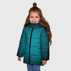 Куртка зимняя для девочки Темно-бирюзовый градиент, цвет: 3D-черный — фото 2