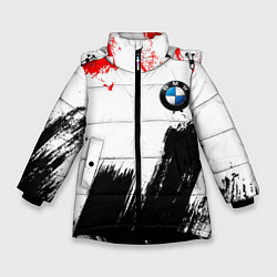 Куртка зимняя для девочки BMW art, цвет: 3D-черный