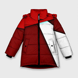 Куртка зимняя для девочки Спортивная геометрия, цвет: 3D-черный