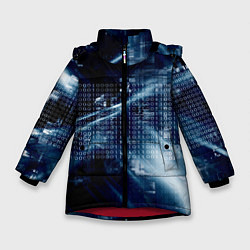 Зимняя куртка для девочки Тёмно-ледяной фон и бесконечный код