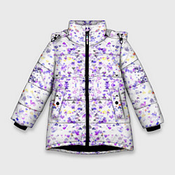 Куртка зимняя для девочки Сердечки паттерн, цвет: 3D-черный