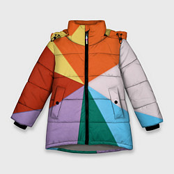 Зимняя куртка для девочки Разноцветные пересекающиеся треугольники