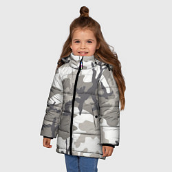 Куртка зимняя для девочки Арктический камуфляж, цвет: 3D-светло-серый — фото 2