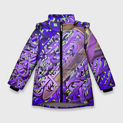 Куртка зимняя для девочки Calligraphic Japan, цвет: 3D-светло-серый