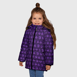 Куртка зимняя для девочки Паттерн элементали под электро, цвет: 3D-черный — фото 2