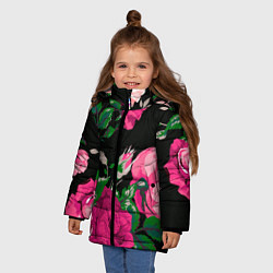 Куртка зимняя для девочки Шипы и розы, цвет: 3D-красный — фото 2