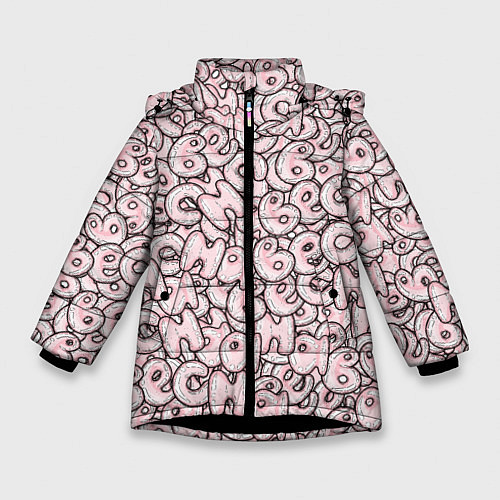 Зимняя куртка для девочки Буквы: весна / 3D-Черный – фото 1