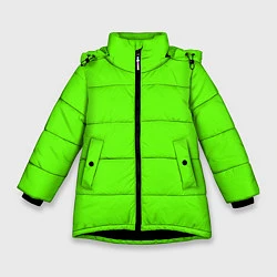 Куртка зимняя для девочки Кислотный зеленый, цвет: 3D-черный