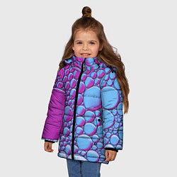 Куртка зимняя для девочки Масляные пузыри, цвет: 3D-светло-серый — фото 2