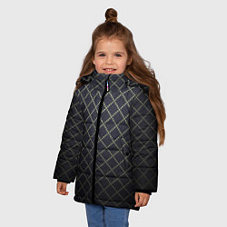 Куртка зимняя для девочки Строгий ромбик, цвет: 3D-черный — фото 2