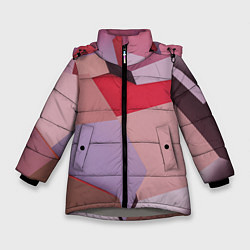 Зимняя куртка для девочки Розовое абстрактное множество кубов