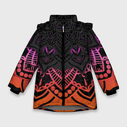 Куртка зимняя для девочки Цветастый узор, цвет: 3D-светло-серый