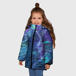 Куртка зимняя для девочки Водяные волокна, цвет: 3D-светло-серый — фото 2