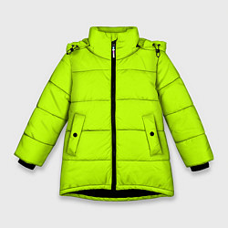 Куртка зимняя для девочки Лайм цвет: однотонный лаймовый, цвет: 3D-черный