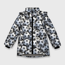 Куртка зимняя для девочки Забей гол, цвет: 3D-светло-серый