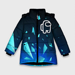 Куртка зимняя для девочки Among Us взрыв частиц, цвет: 3D-черный