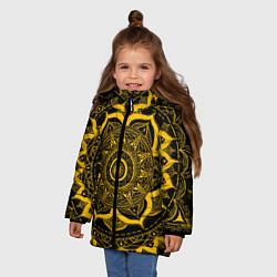 Куртка зимняя для девочки Яркий желтый узор, цвет: 3D-светло-серый — фото 2