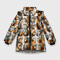 Зимняя куртка для девочки Орангутаны