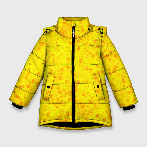Зимняя куртка для девочки Поверхность солнца / 3D-Черный – фото 1