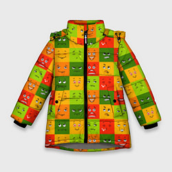 Куртка зимняя для девочки Emotional little men, цвет: 3D-светло-серый
