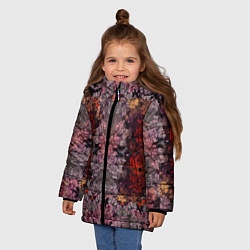 Куртка зимняя для девочки Розы и сирень, цвет: 3D-красный — фото 2