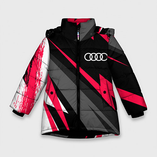 Зимняя куртка для девочки Audi fast lines / 3D-Черный – фото 1