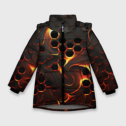 Куртка зимняя для девочки Огненная сетка, цвет: 3D-светло-серый
