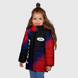 Куртка зимняя для девочки Ford красный карбон, цвет: 3D-черный — фото 2