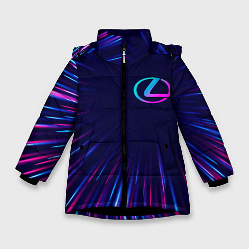 Зимняя куртка для девочки Lexus neon speed lines / 3D-Черный – фото 1