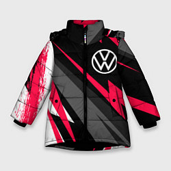 Куртка зимняя для девочки Volkswagen fast lines, цвет: 3D-черный