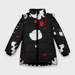 Куртка зимняя для девочки Темный Скелет, цвет: 3D-черный
