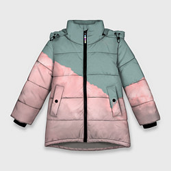Куртка зимняя для девочки Облака и небо, цвет: 3D-светло-серый