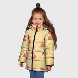 Куртка зимняя для девочки Наблюдательные лисята, цвет: 3D-красный — фото 2