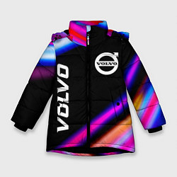 Куртка зимняя для девочки Volvo speed lights, цвет: 3D-черный