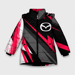 Куртка зимняя для девочки Mazda fast lines, цвет: 3D-черный