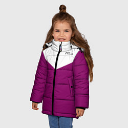 Куртка зимняя для девочки FIRM бело - пурпурный, цвет: 3D-черный — фото 2