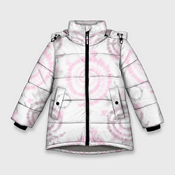 Куртка зимняя для девочки Тай дай пудровый, цвет: 3D-светло-серый