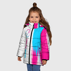 Куртка зимняя для девочки Akame ga Kill neon gradient style: по-вертикали, цвет: 3D-черный — фото 2