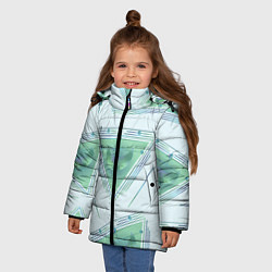 Куртка зимняя для девочки Луна в треугольнике, цвет: 3D-светло-серый — фото 2