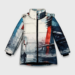 Зимняя куртка для девочки Наш город - коллекция Бело-сине-красный - Хуф и Ся