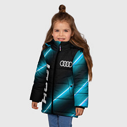 Куртка зимняя для девочки Audi неоновые лампы, цвет: 3D-черный — фото 2