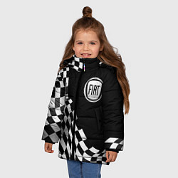 Куртка зимняя для девочки Fiat racing flag, цвет: 3D-черный — фото 2