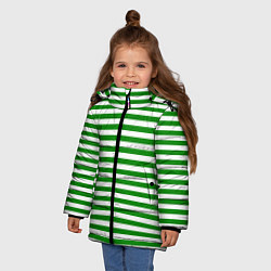 Куртка зимняя для девочки Тельняшка зеленая Пограничных войск, цвет: 3D-светло-серый — фото 2