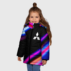 Куртка зимняя для девочки Mitsubishi speed lights, цвет: 3D-черный — фото 2
