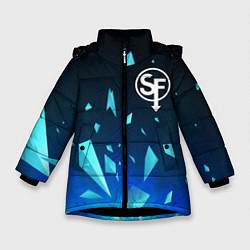 Куртка зимняя для девочки Sally Face взрыв частиц, цвет: 3D-черный