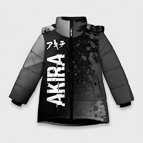 Зимняя куртка для девочки Akira glitch на темном фоне: по-вертикали / 3D-Черный – фото 1