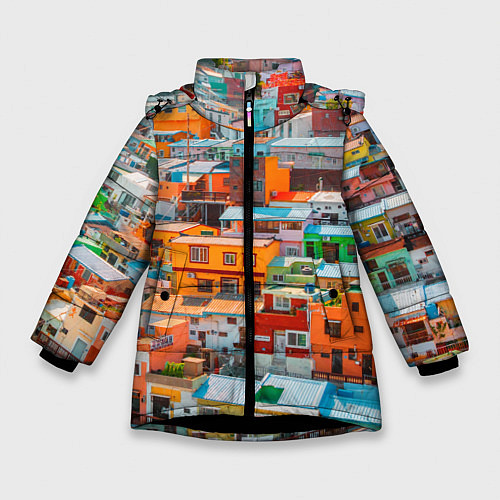 Зимняя куртка для девочки Красочный Камчхон-дон в городе Пусан / 3D-Черный – фото 1