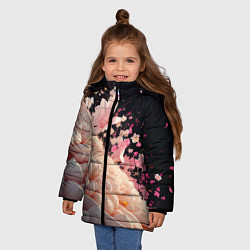 Куртка зимняя для девочки Множество розовых цветов, цвет: 3D-красный — фото 2