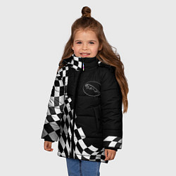 Куртка зимняя для девочки Jaguar racing flag, цвет: 3D-черный — фото 2