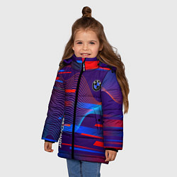 Куртка зимняя для девочки BMW power m, цвет: 3D-светло-серый — фото 2